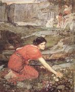 John William Waterhouse Study:Maiidens picking Flowers by a Stream (mk41) oil painting picture wholesale